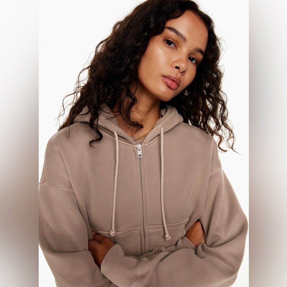 Aritzia TNA Cozy Sweatfleece Boyfriend Boxy Zip Hoodie - Picture 3 of 5